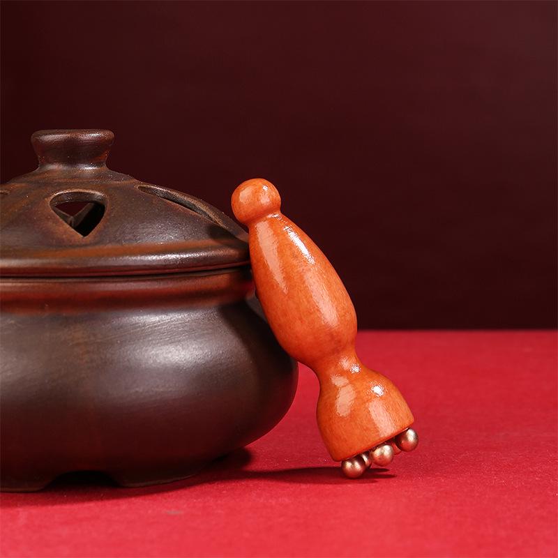 Массажер для лица и скребок для меридианов глаз из палисандра с семенами лотоса