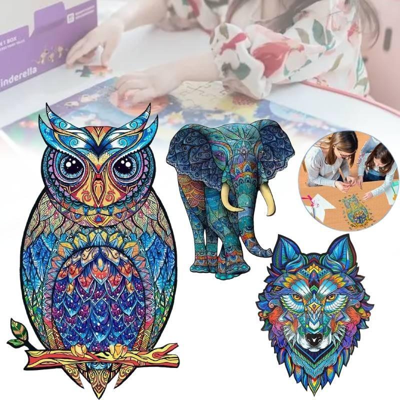 Unique Adult Wooden Puzzle With Intricate Animal Shapes Perfect For Stress Relief