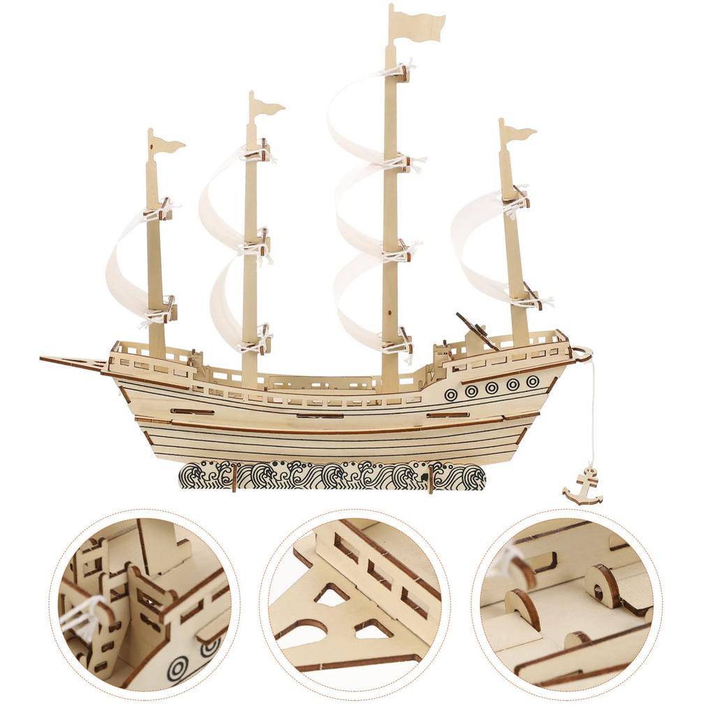 SAFIGLE Sailing Ship Wood Puzzle A DIY 3D Puzzle for Building Model Ships and Sailing Models for Kit Children.