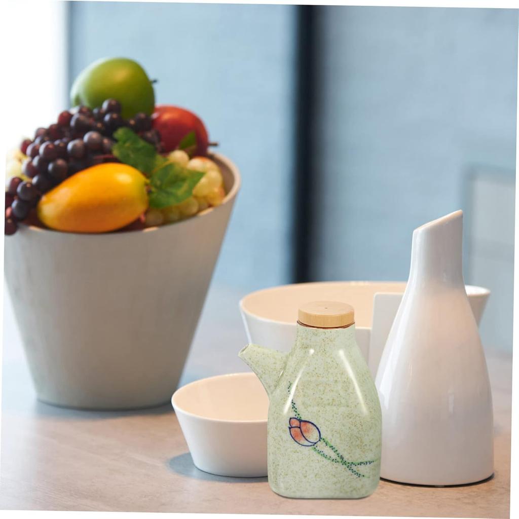 Ceramic Seasoning Container, Cooking Oil Container, Oil Bottle Dispenser, Vinegar Bottle, Chili Sauce Bottle
