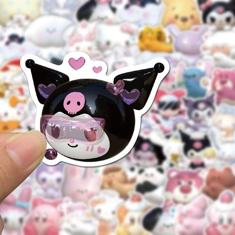 100Pcs Cartoon 3D Cute Sanrio Graffiti Stickers Waterproof Decals Stickers For Laptop Phone Thermos Ipad Diy Stickers Kids Gift