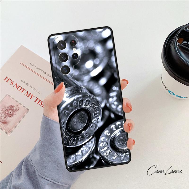 Coque de téléphone Collage de Balles d'Armes Militaires Pour Samsung Galaxy S24 S25 S23 S22 Ultra Note 10 20 Plus S20 S21 FE Housse