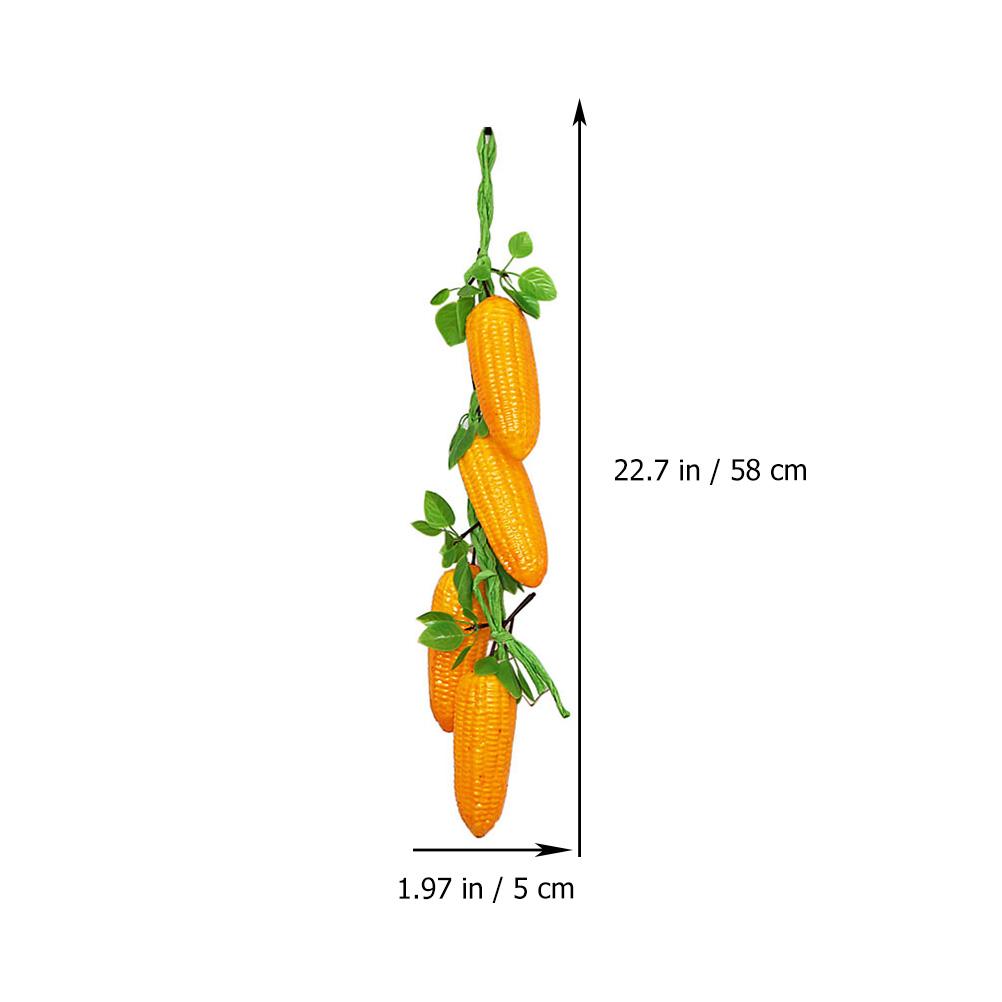 2 Pcs Simulated Corn Hanging Skewers Imitation Pendant Simulation Prop Ornament Fruit Green Office