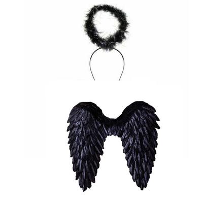 Engel Fee Federn Flügel Heiligenschein Gothic Cosplay Weihnachten