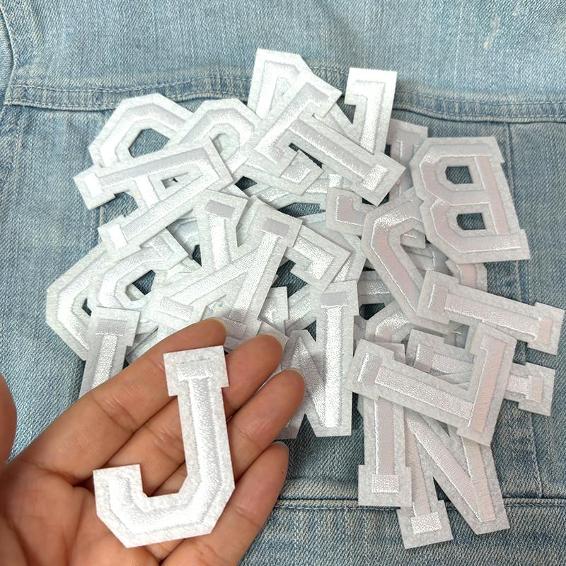 26pcs A -Z English Letter Embroidered Patches Jersey Uniform Hats Jeans Embroidery Diy Iron On Patches For Clothing Sew Stickers 