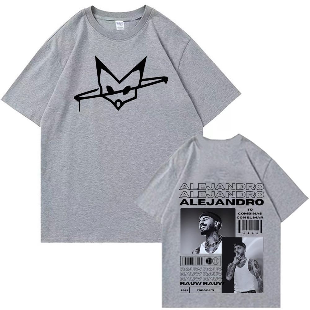 Rauw Alejandro Coca Nuestra TShirts Harajuku Hip Hop ONeck Short Sleeve Shirts