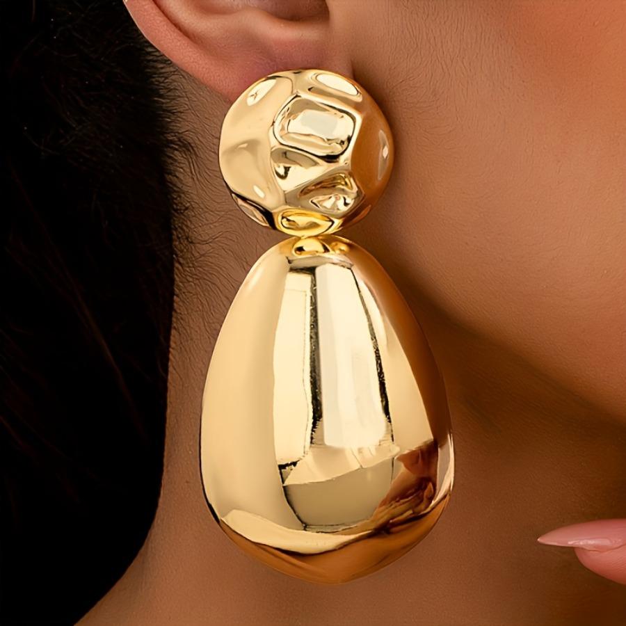 1 Pair Exaggerated Fashionable Atmospheric Three-Dimensional Irregular Spherical And Teardrop-Shaped Design Ear Studs with for Daily Wear