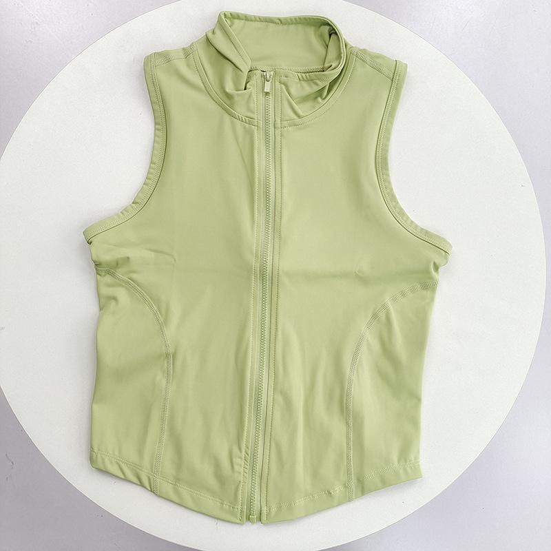 Gilet Sportivo da Donna Senza Maniche con Collo Rialzato ad Asciugatura Rapida per Corsa, Fitness e Yoga