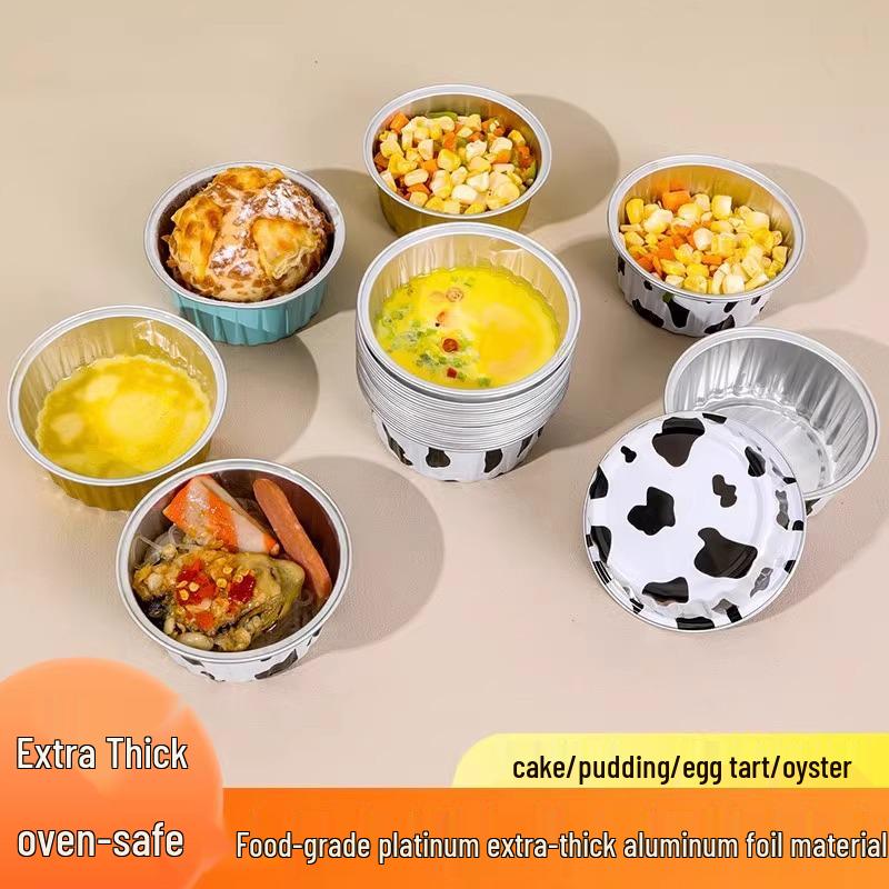 Air Fryer Disposable Aluminum Foil Tins: Paper Cupcake Mold, Oven Safe, Household Tart Plates