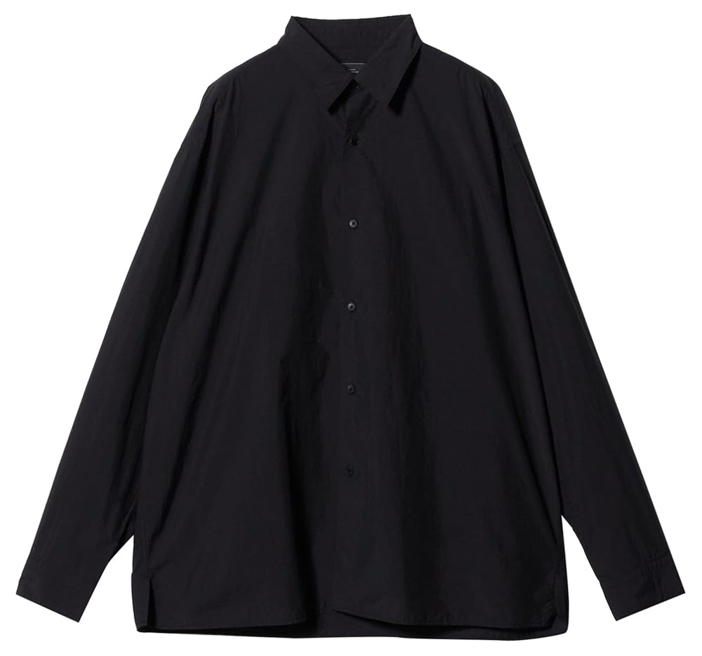 

United Arrows Green Label Relaxing Nylon Cotton Square Shirt, Size 32111073190 0930, Black (09), Size S