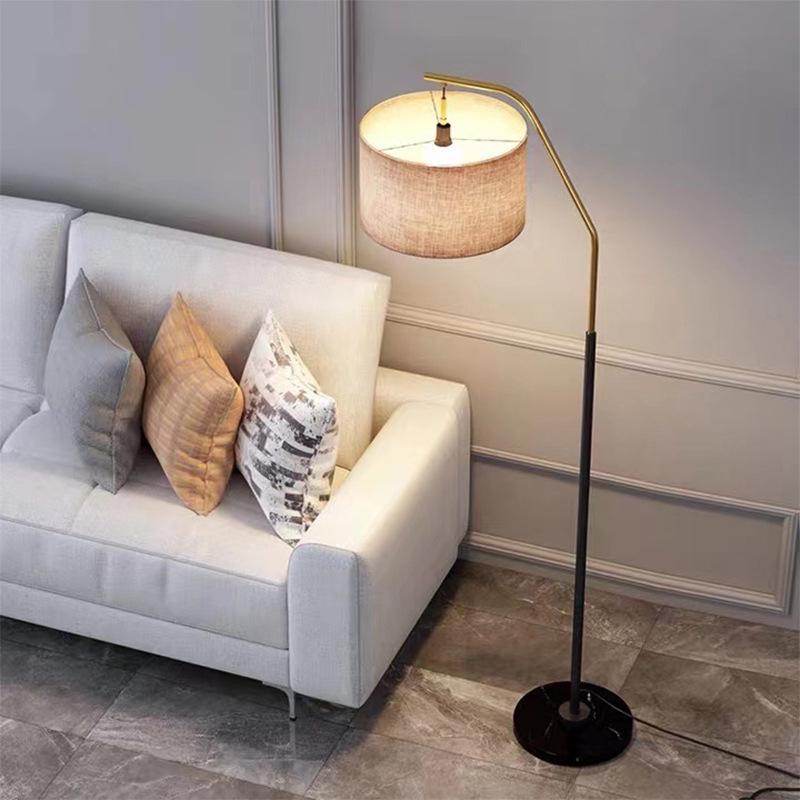 Nordic Minimalist Floor Lamp: Luxury Fabric Shade for Living Room, Bedroom, or Coffee Table