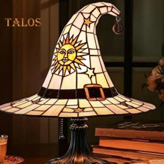 Lampa klobouk čarodějnice LED noční světlo jemná záře ručně vyráběné gotické světlo ve tvaru klobouku čaroděje halloweenská noční lampička