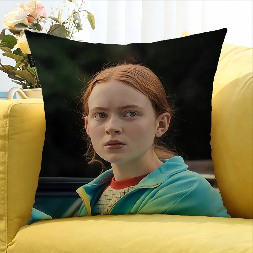 Sadie Sink Stranger World Various Sizes Square Pillow Case For Car Home Bedchamber Decor
