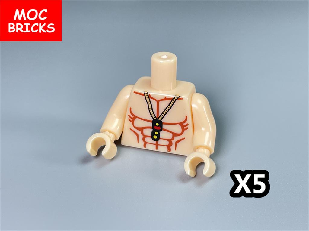 MOC Blocks Beach Ocean Palm Torso Pants Muscle Figure Ski Glasses Particles Assembled Construction Bricks Children's Playthings