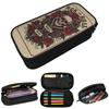 Crazy Rock Skull Rose Pencil Case for Kids School Pen Box Pencil Bag Stationery Supplies Pen Holder Bag