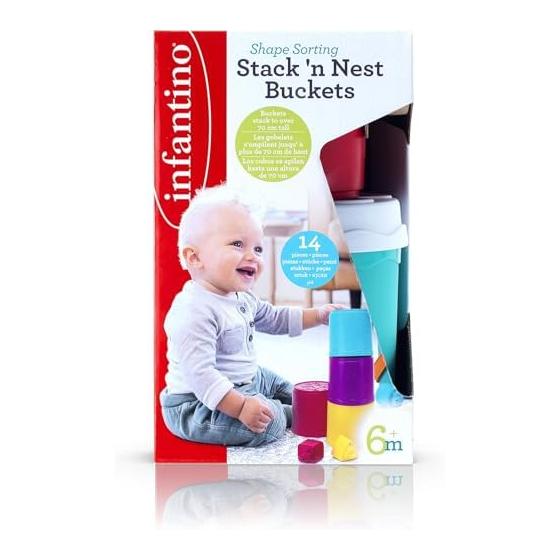 infantino [Stacking, stacking, molding, and tidying up all in one] Tsumikasane cup, educational toy, baby toy, molding, sorter, fingertip training,