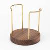 Wood Brass Disposable Cup Storage Holder Rack Shelf Water Tea Cups Dispenser Mug Display Stand Organizer Supplies Home Organizer