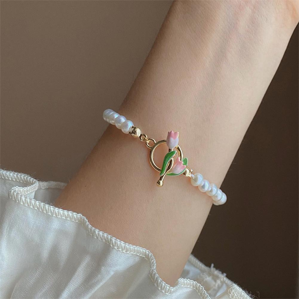 Tulip Bracelet Temperament Versatile Pearl Tulip Bracelet Simple Jewelry Accessories for Women
