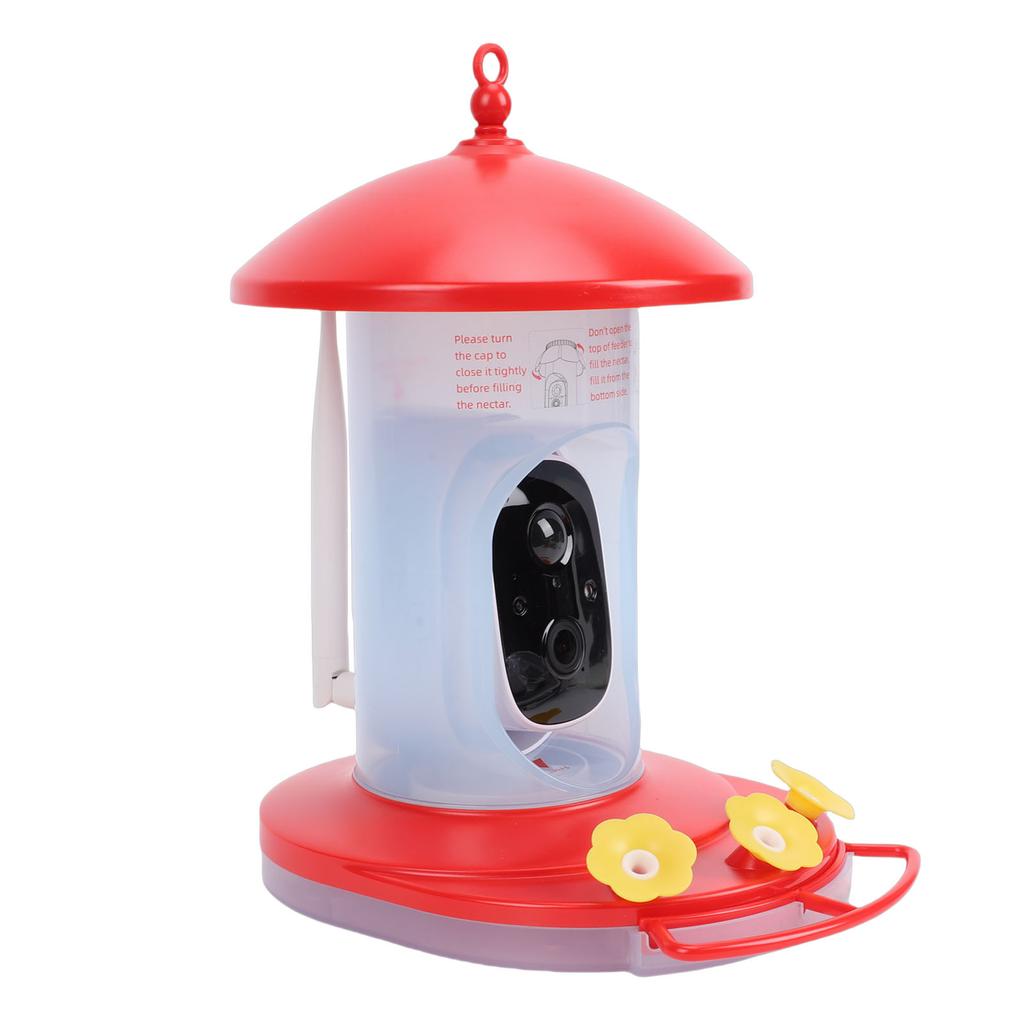 Smart Bird Feeder with Camera WiFi 2MP 1080P HD Wide Angle Solar Powered Water Proof Bird Watching Feeder with APP for