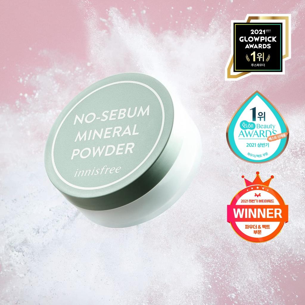 Innisfree Mineral Powder 5g Official Korean Face Sebum Finishing Poreless Prevents Absorbs Excess Loose Oily Paper For Oily Greasy Korean Mini Powder