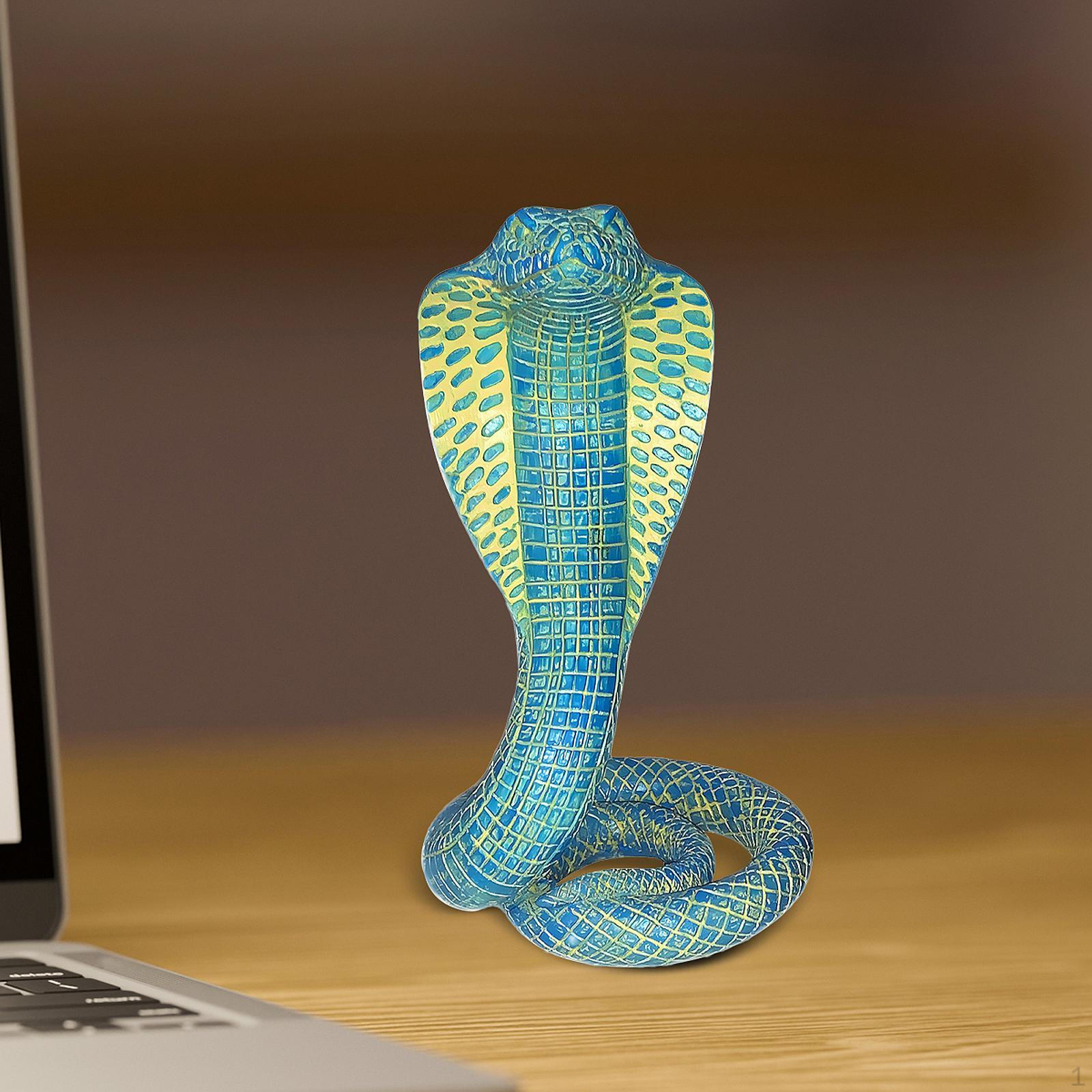 

Home Decor Snake Statue, Unique Resin Figure for Living Space Decoration Blue