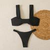 Solid Color Sexy Two-Piece Bikini - Women's Swimwear
