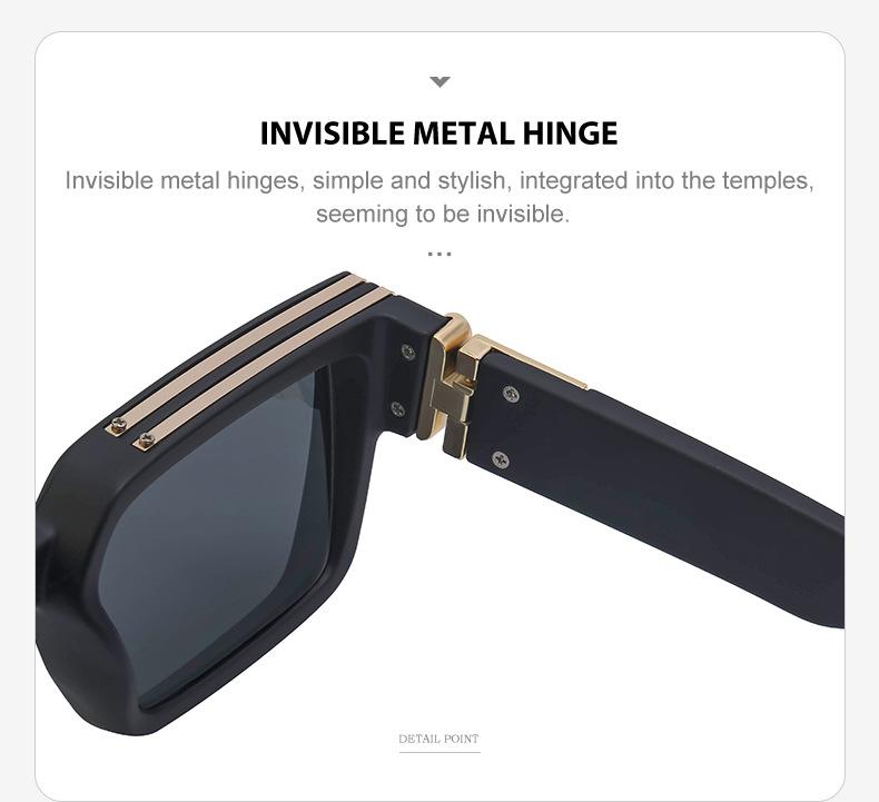 Unisexové slnečné okuliare s hranatým rámom - High-End móda