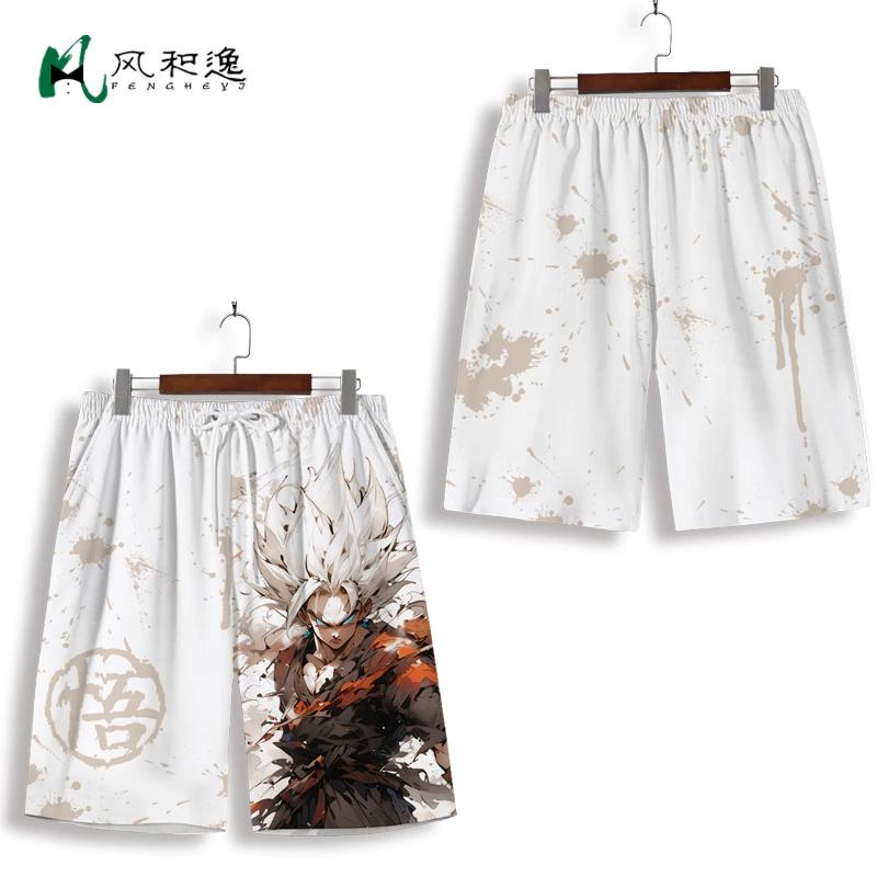 

Goku Super Saiyan White Shorts Pants Boxing Muay Thai Kickboxing Training Japan Cartoon Animation Print Gym Sport Workout Fitness Cosplay Unisex S