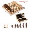 Folding Chess Set Wooden Chess Pieces Board Games Handmade Checkerboard Family Table Game Educational Child Games