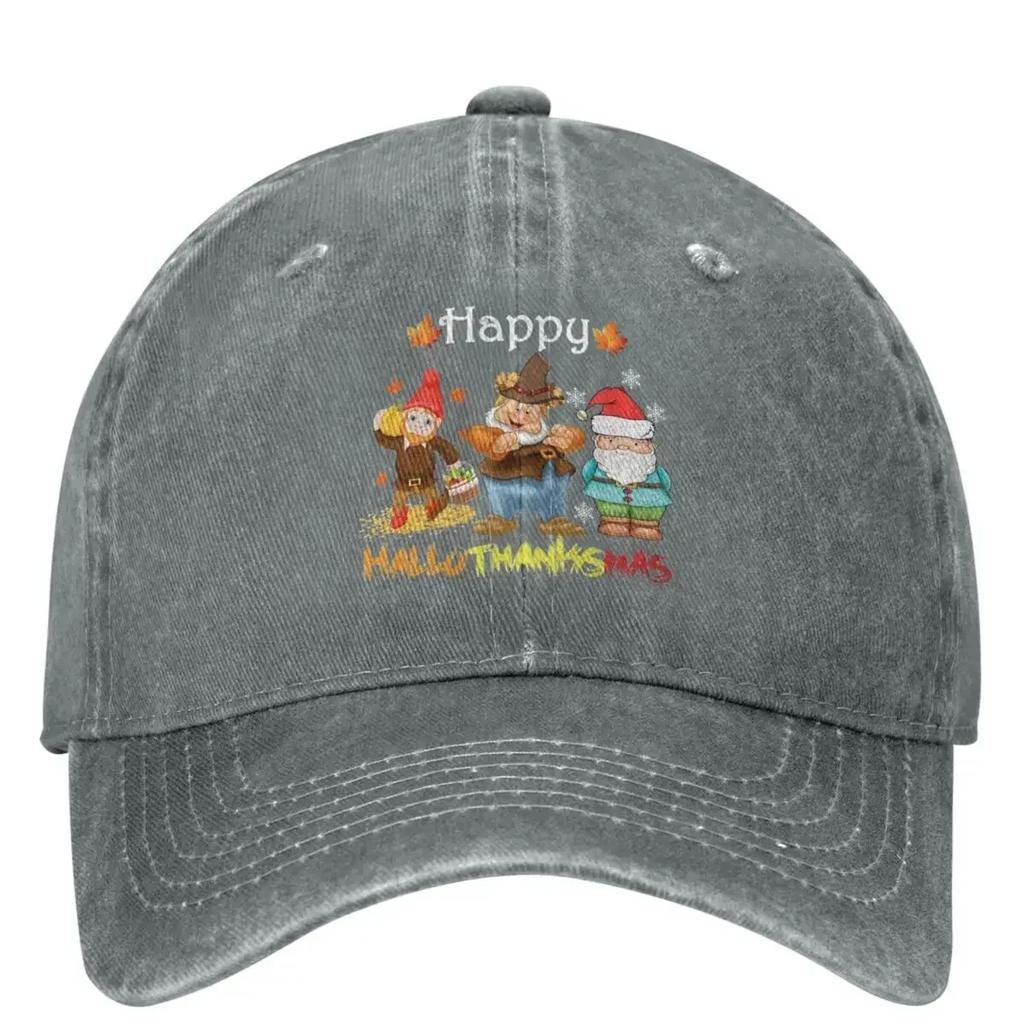 Happy Thanksgiving Gnomes Baseball Cap Pumpkin With Autumn Falling Leaves Outdoor Gym Hip Hop Dad Hats Unisex Women Snapback Cap