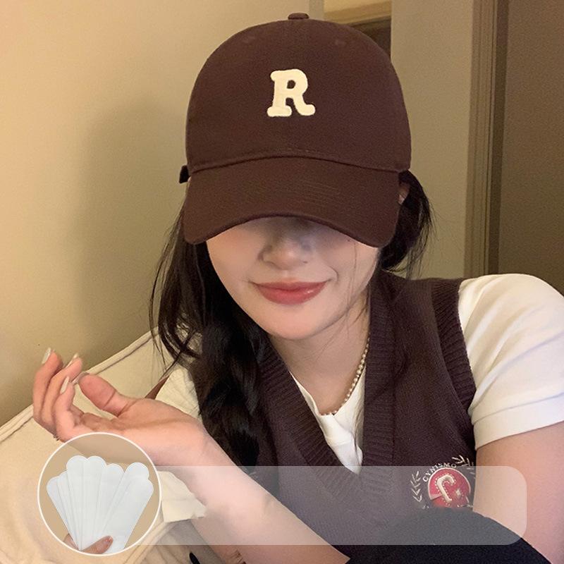 Wide Brim Baseball Cap Women's Summer Thin and Small Face Big Head Circumference Peaked Cap Versatile Soft Top Deep Top Beige Hat