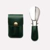 Leather Bag Elderly Person Folding Shoehorn PU Handle Portable Shoe Lifter Tool  Office