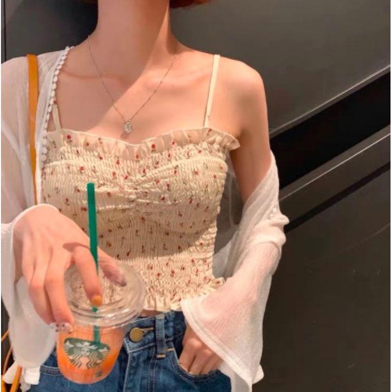 

Укороченный топ-камезоль с открытыми плечами, цветочный кроп-топ с открытыми плечами, короткая камезоль с открытыми плечами 1 one size