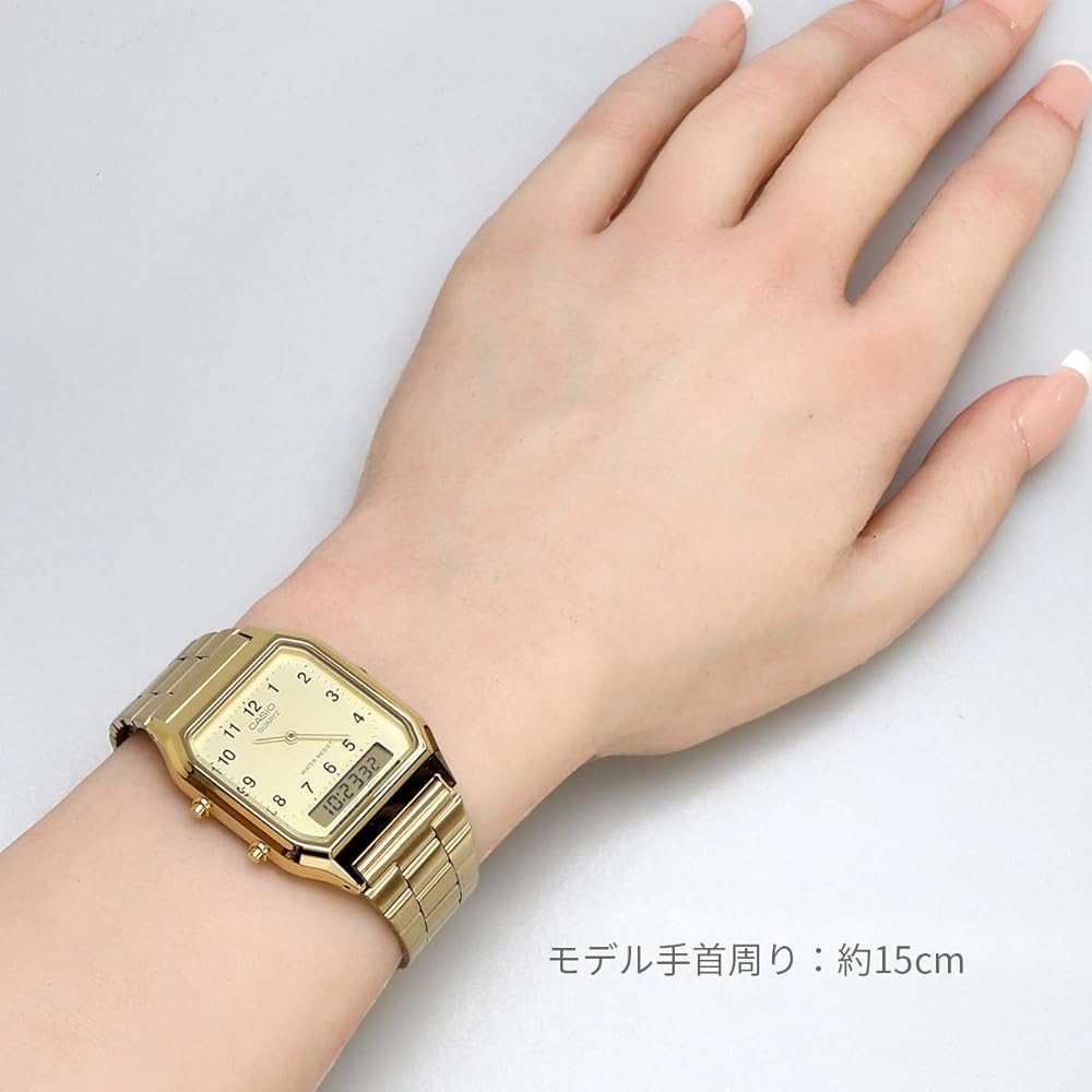 Casio Ana-Digi Vintage Series AQ-230GA-9BMQ Quartz Dual Time Watch Gold Unisex