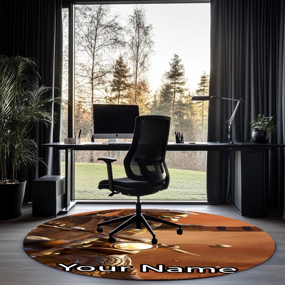 Custom Name Rainbow Six Siege Printed Round Rug Carpet Chair Rug Area Rug Entryway Doormats,for Office Chair Living Room Bedroom Kitchen Room.