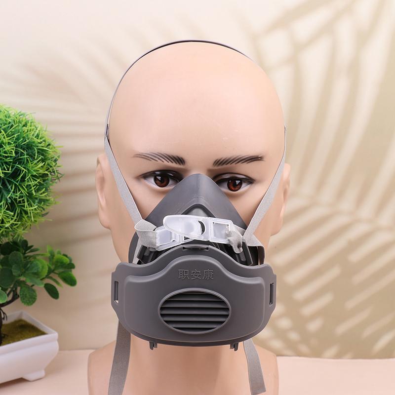 Halbgesichtsstaubmaske Atemschutzgerät Staubdicht Arbeitssicherheit Gummimaske Baumwollfilter Für Heimwerker Hausputz Zimmermann Bauarbeiter Polieren
