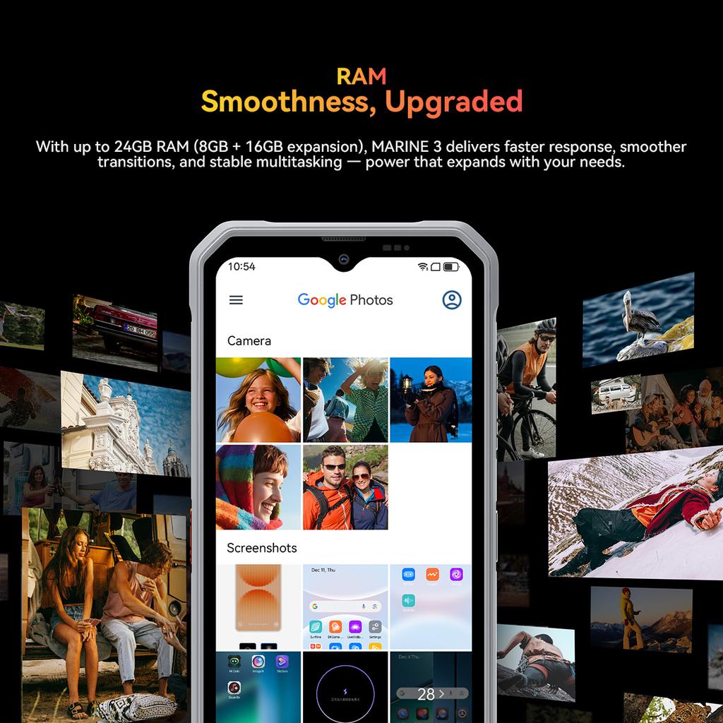 Oscal MARINE 3 Android 16 Smartphone 8GB+256GB MediaTek Helio G81 Rugged Phone Mobile