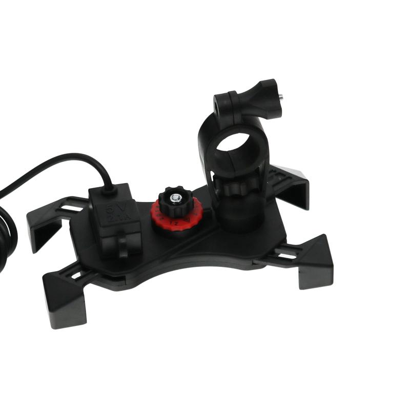 LMoDri USB Universal Chargeable Motorcycle Phone Holder 360 Motorbike Adjustable Rotating Mount Mobile Phone