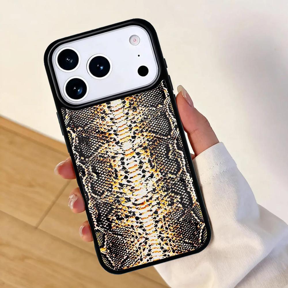 Snake Skin Phone Case For Apple iPhone 17 Air 16 Pro Max 15 Pro Max 14 13 12 11 Mini Back Cover