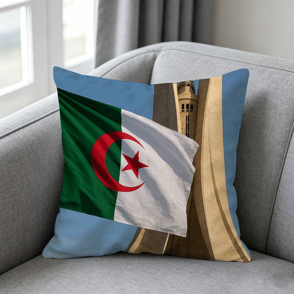 Algeria Flagg Pillow Cover Gift High Definition Digital printingSurprise Vivid Pattern Household