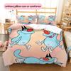 Fat Cat and Xiao Qiang  Pattern Bedding Quilt Set  Home Decoration  Gift (1 * duvet cover + 2 * pillowcase  without core)