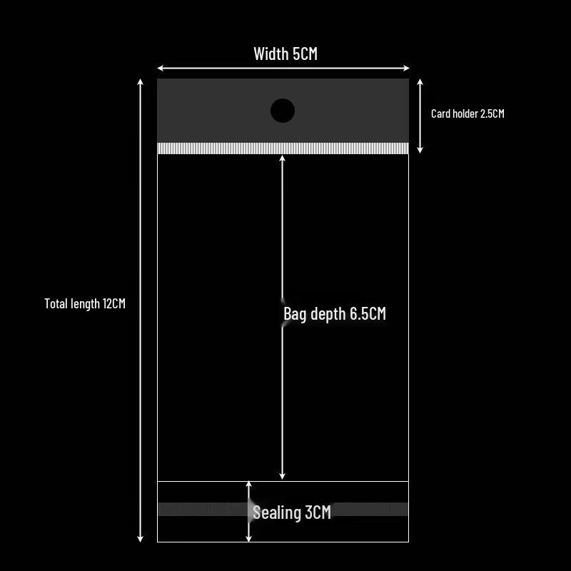 Pearlescent Header Card OPP Self-Adhesive Bag for Jewelry Packaging with Airplane Hole