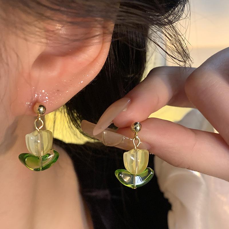 

Легкие роскошные универсальные серьги с цветком тюльпана в лесном стиле для женщин 1 pair