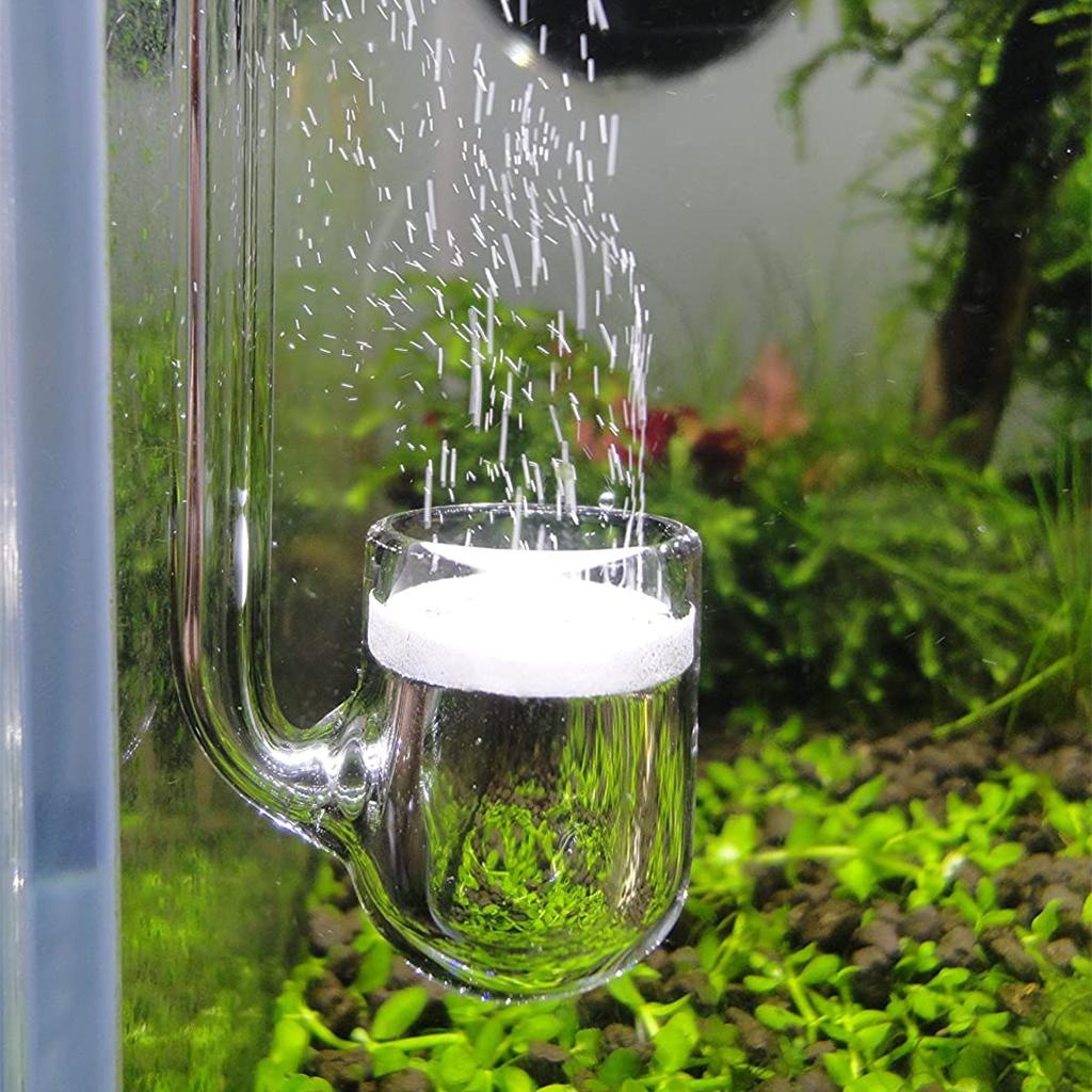 Glass CO2 Diffuser U Shaped R Shaped for Aquarium Planted for Tank Clear Glass Aquarium Supply Accessories 7.9" Length