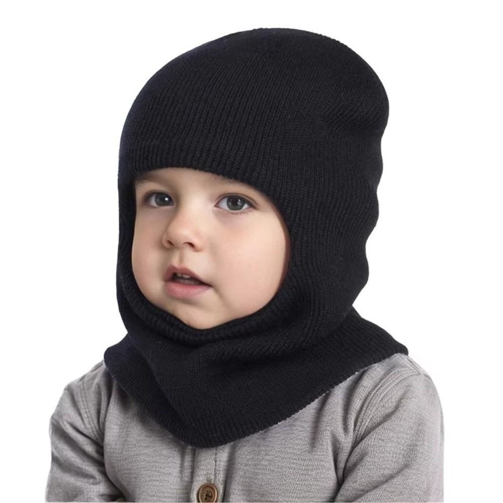 Bonnet Cagoule Bébé en Laine Hiver Chaud Enfants Chapeau Protection Oreilles Mode Bonnet Écharpe
