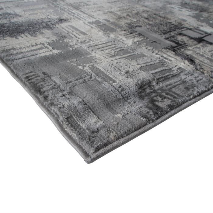 Graphic Living Room Rug Abstract Effect Grey 120x170