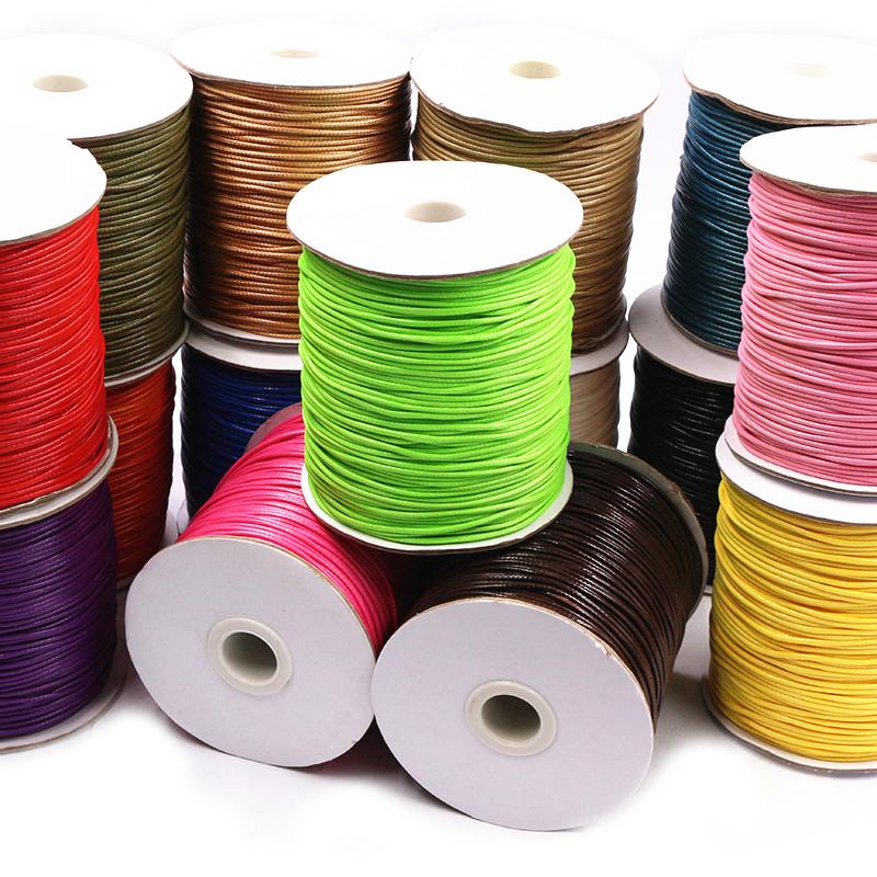 10m/lot 15 Color Leather Line Waxed Cord Cotton Thread String Strap Necklace Rope For Jewelry Making DIY Bracelet Supplies