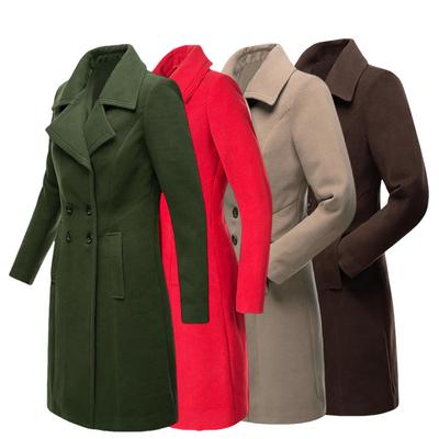 Autumn and Winter Long Woolen Women's Coat Jacket Double-breasted