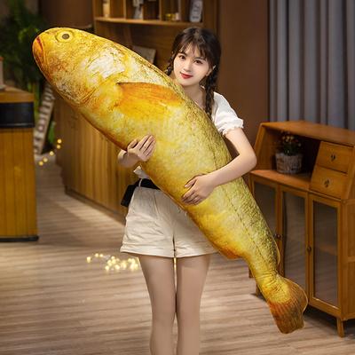Simulated Big Yellow Fish Plush Pillow Toys Creative Lifelike Fresh Yellow Croaker Funny Stuffed Plushies Cushion Anime Soft Toy