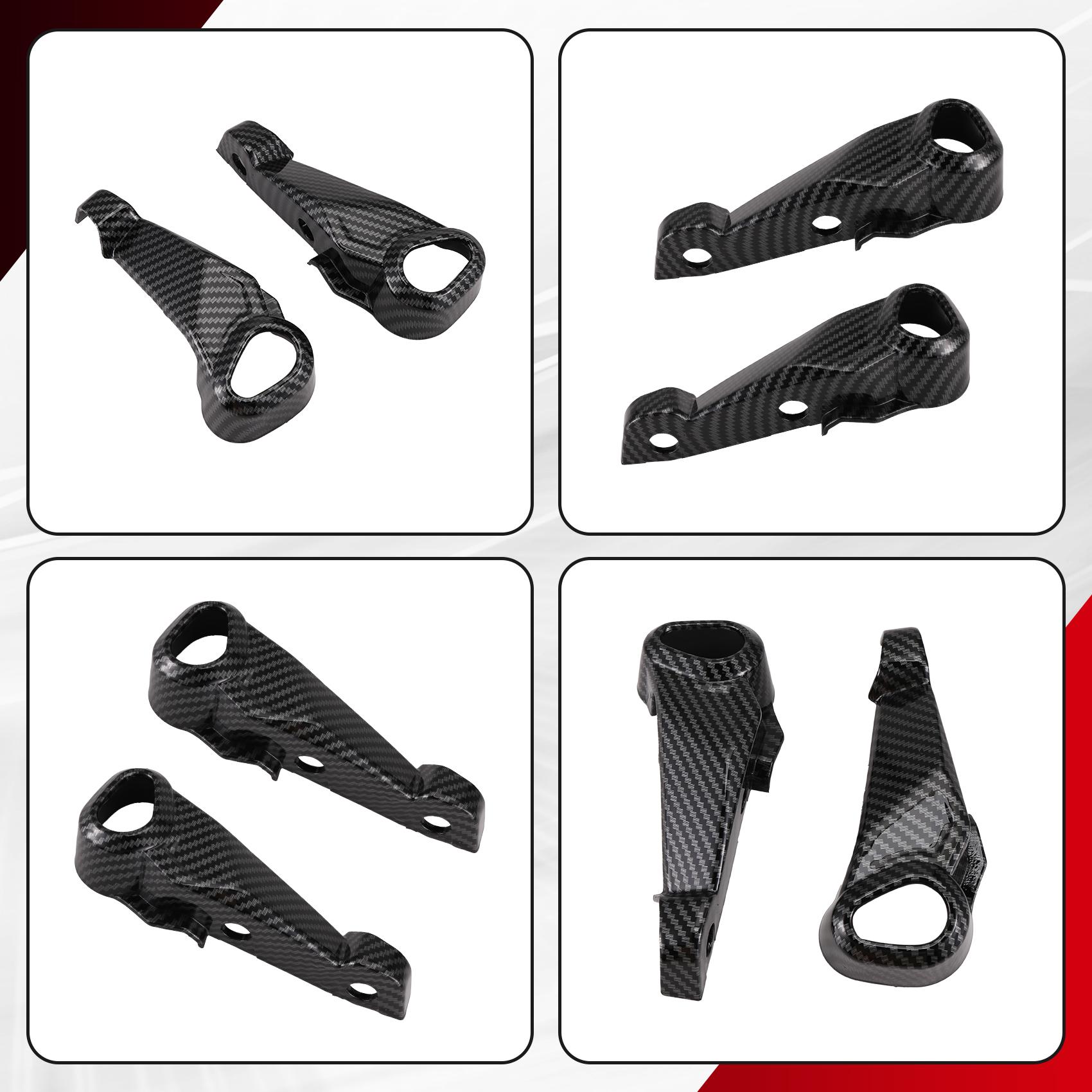 A58X-Motorcycle Turn Signal Cover Cowl Panel Cap Housing Front Side Nose Fairing For MT-03 MT 03 - MT03 Carbon Fiber Texture